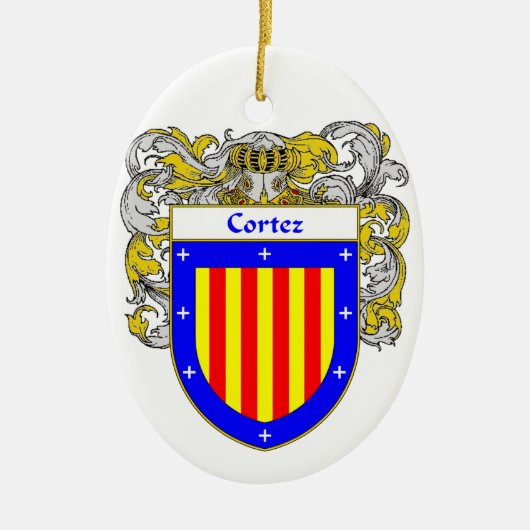 または家紋Cortezの紋章付き外衣 セラミックオーナメント (正面)