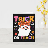 または教え先生ハッピーハローウィン幽霊とバンダ カード (黄色い花)