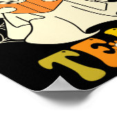 または教えGroovyハロウィーンレトロフローラ教え幽霊 ポスター (角)