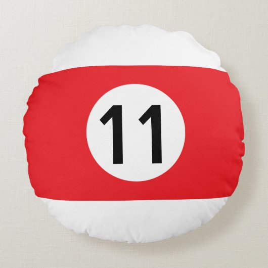 または無地のストライプBilliard Ball - 100%編集可能 ラウンドクッション (正面)