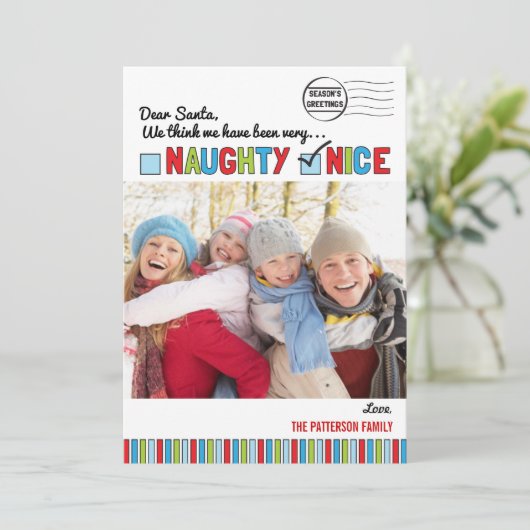 または素敵いけなな家族のクリスマスフォトカード シーズンカード (スタンド正面)