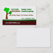 または美化するか、庭いじりをしますまたは芝生の心配または木のトリミング 名刺 (正面/裏面)