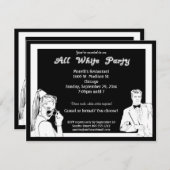 またカジュアルは白フォーマルの服装パーティー 招待状 (正面/裏面)