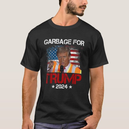 またゴミを素晴らし出す | トランプ2024のゴミ Tシャツ (正面)