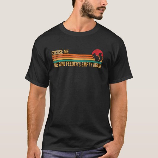 また空っぽの鳥の餌台 失礼なリス Tシャツ (正面)