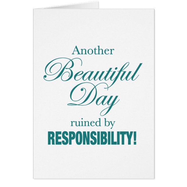 また美しい一日が台無しになった！ (正面)