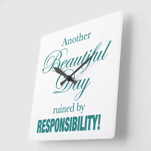 また美しい一日が台無しになった! スクエア壁時計 (傾斜)