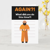 また逮捕?刑務所収容所内の恋しく思あいさつカード カード (黄色い花)