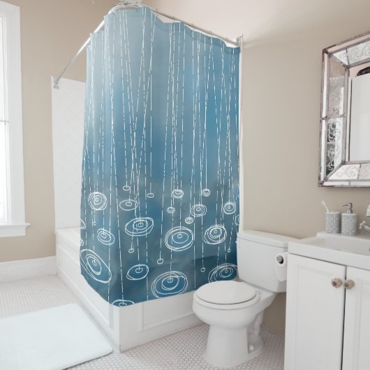 また雨の絵画日 シャワーカーテン (インサイチュ)