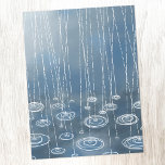 また雨の絵画日 ポストカード<br><div class="desc">青絵画い背景に雨や水たまりの音が飛び散る典型的なイギリスの夏の日。</div>