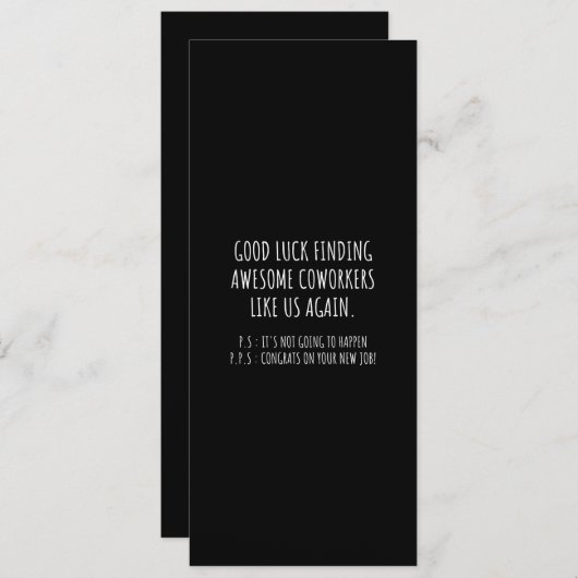 また、同僚が私たちのように嫌な思いをしてくれて、幸運に シーズンカード (正面/裏面)