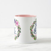 まだあり、ピンクの花の聖書の詩を知って下さい マグカップ (中央)