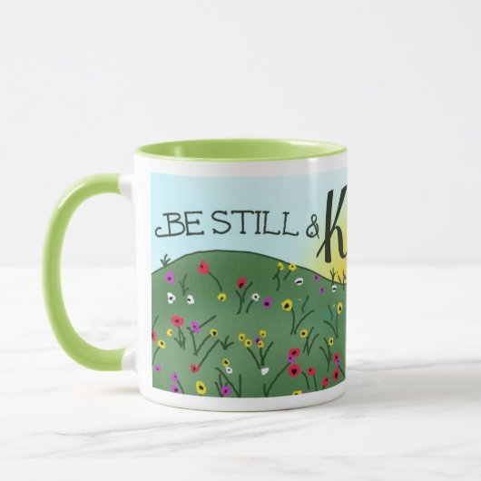 まだあり、私が神の賛美歌の46:10のマグであることを知って下さい マグカップ (左)