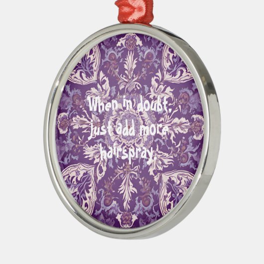 まだおもしろい美容師エレガントへのクリスマスプレゼント メタルオーナメント (左)