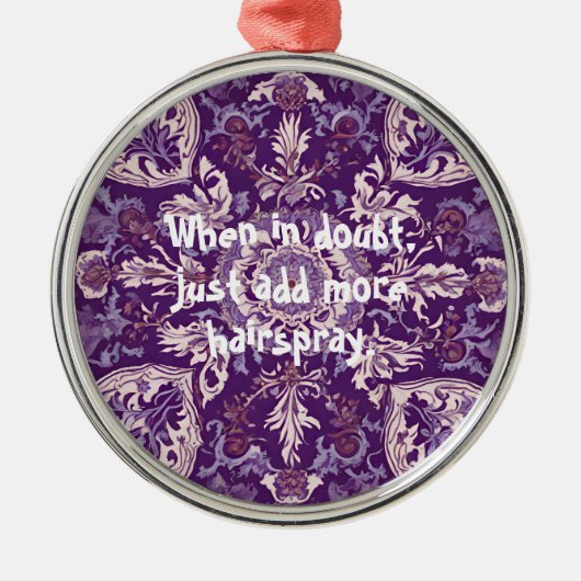 まだおもしろい美容師エレガントへのクリスマスプレゼント メタルオーナメント (正面)