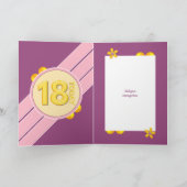 まだかわいい写真パープル18誕生日 カード (内部)