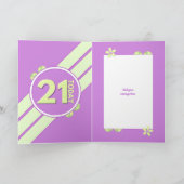 まだかわいい写真パープル21歳の誕生日 カード (内部)