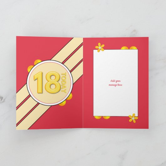 まだかわいい写真レッド18誕生日 カード (内部)