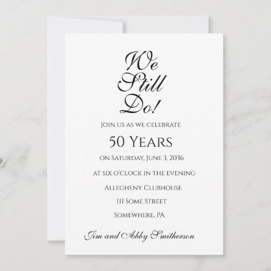 まだだ!記念日のパーティの招待状 招待状 (正面)