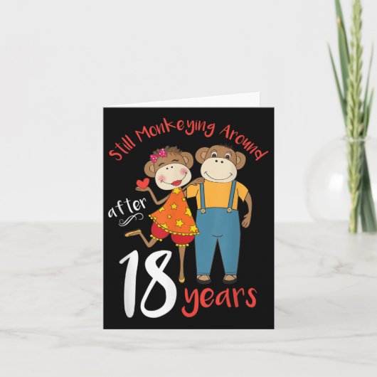 まだのまわりに18年結婚記念日 カード (正面)