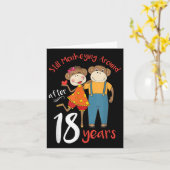 まだのまわりに18年結婚記念日 カード (黄色い花)
