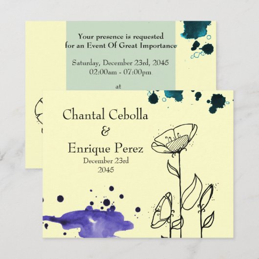 まだらな青い花 招待状 (正面/裏面)