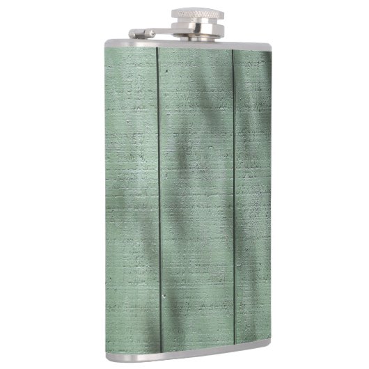 まだらにされた影またはライトが付いている素朴な緑の木製の壁 フラスク (右)