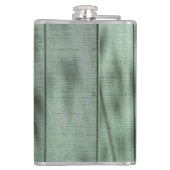 まだらにされた影またはライトが付いている素朴な緑の木製の壁 フラスク (裏面)