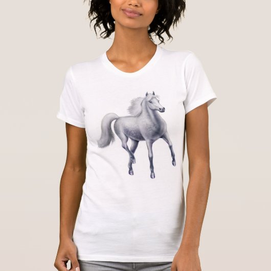 まだらにされた灰色の馬のスコップの首のワイシャツ Tシャツ (正面)