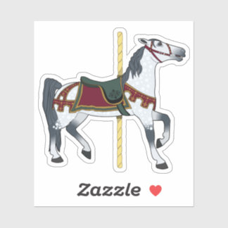 まだらの灰色のメリーゴーラウンドの馬 シール