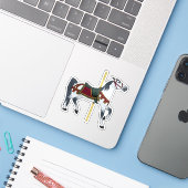 まだらの灰色のメリーゴーラウンドの馬 シール (ノートパソコンとiPhone)