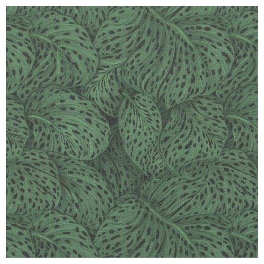 まだらの熱帯植物 ファブリック (クローズアップ)