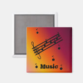 まだらの背景に音符 マグネット (正面/裏面)