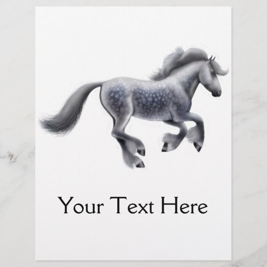 まだらグレーのドラフト馬のフライヤー チラシ (正面)
