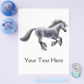 まだらグレーのドラフト馬のフライヤー チラシ (シングル)