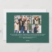 まだらフレーム緑のアウトドアのクリスマスの写真 シーズンカード (裏面)