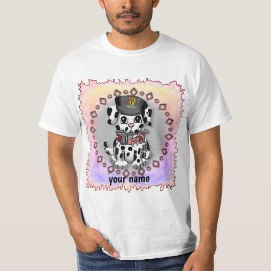 まだら模様の警察犬Tシャツ Tシャツ (正面)