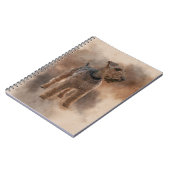 まだら茶色の背景のウェールズのテリア ノートブック (左側)