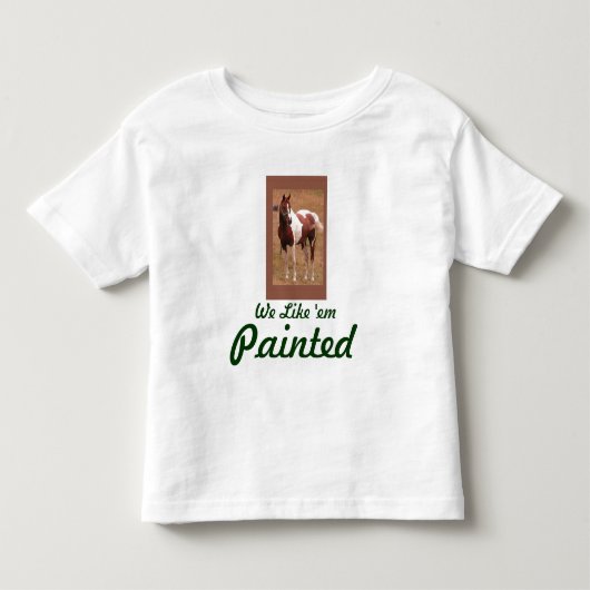 まだら馬の馬のワイシャツ トドラーTシャツ (正面)