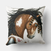 まだら馬の馬の西部の枕 クッション (裏面)