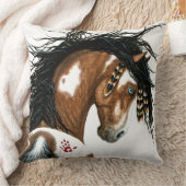 まだら馬の馬の西部の枕 クッション (ブランケット)