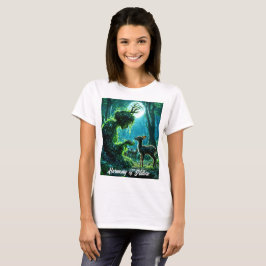 まだら鹿に優しく触れる自然の力 Tシャツ