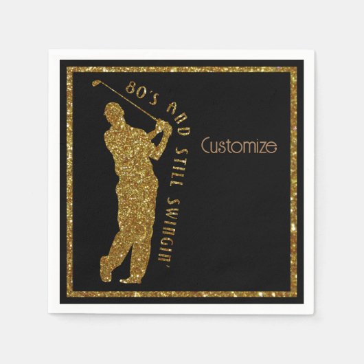 まだスイングインのゴルファー80から89 スタンダードカクテルナプキン (正面)