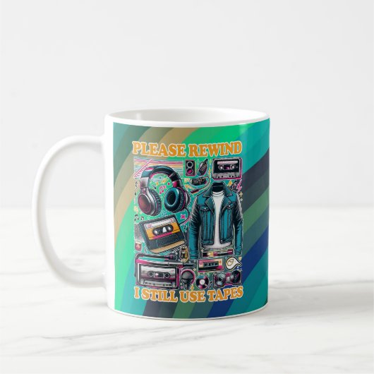 まだテープ派です巻き戻して コーヒーマグカップ (左)