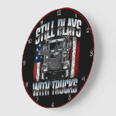 まだトラック遊がある ラージ壁時計 (傾斜)