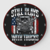 まだトラック遊がある ラージ壁時計 (正面)