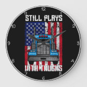 まだトラック遊がある ラージ壁時計 (正面)