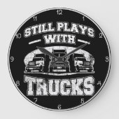 まだトラック遊がある ラージ壁時計 (正面)