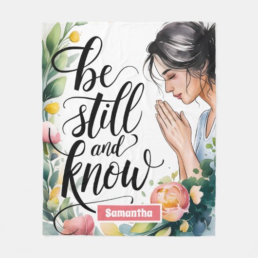 まだパーソナライズされたクリスチャンの女性を知っている フリースブランケット (正面)