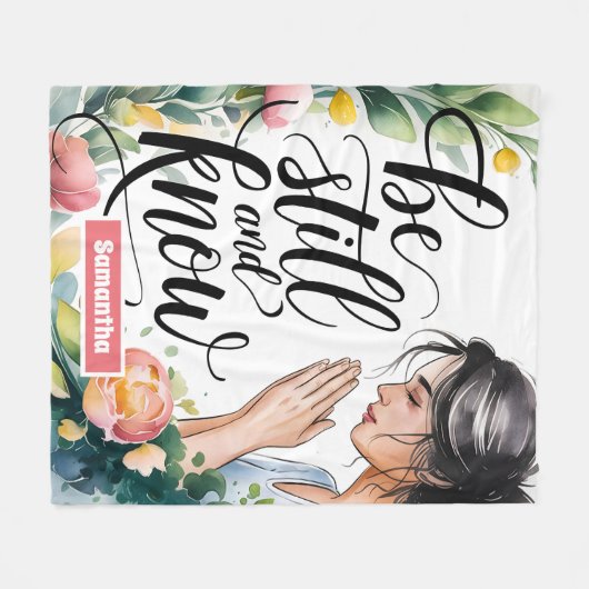 まだパーソナライズされたクリスチャンの女性を知っている フリースブランケット (正面(横))